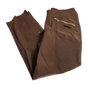 Jamie Sadock Womens Golf Pants Size 14 Brown Stretch Tennis Golf Zip Pockets‎